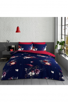Printed Duvet Set Eden Navy