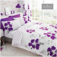 PRINTED DUVET SET POPPY AUBERGINE
