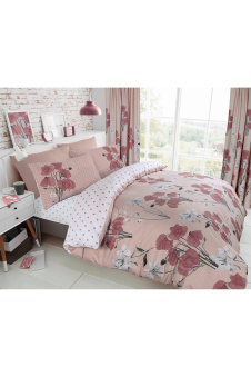 Printed Duvet Set Poppy Blush Pink