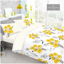 PRINTED DUVET SET POPPY YELLOW