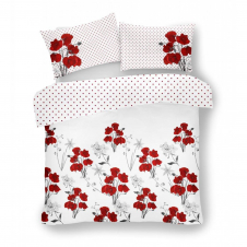 Printed Duvet Set Poppy Red