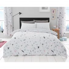 PRINTED DUVET SET TERRAZZO GREY