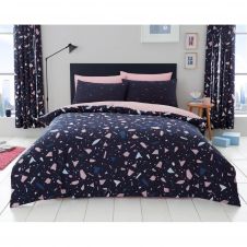 PRINTED DUVET SET TERRAZZO NAVY