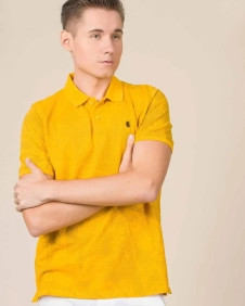 Printed Pique Men's Short Sleeved Polo Shirt