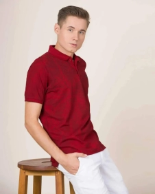 Printed Pique Men's Short Sleeved Polo Shirt