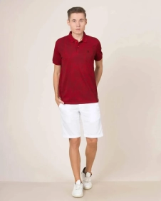 Printed Pique Men's Short Sleeved Polo Shirt