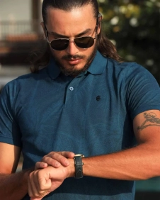 Printed Pique Men's Short Sleeved Polo Shirt