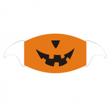 Pumpkin Printed Cotton Face Covering With Filter Pocket