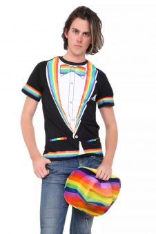 Rainbow Print Gay Pride T Shirt