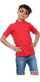 Red Child Plain Polo Shirts