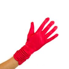 Wickedfun Ruched Top Short Gloves in Red