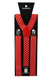 Wickedfun Red White Polka Dot Braces 2.5cm