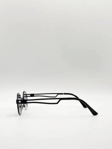 Retro Round Sunglasses in Black