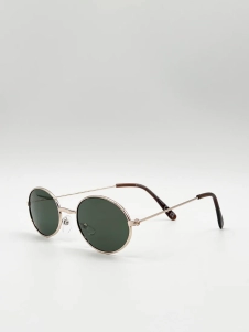 Retro Round Sunglasses in Gold
