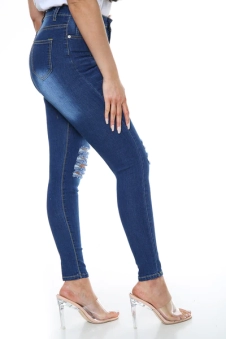 Ribbed Blue High waisted Jeans