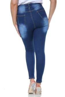 Ribbed Blue High waisted Jeans