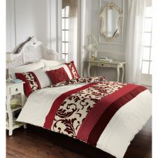 SCROLL DUVET SET RED
