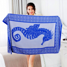 Sea Horse Printed Beach Towel (Pack Of 1)