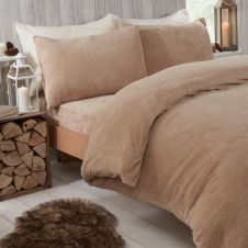Teddy Fleece Duvet Cover Latte beige