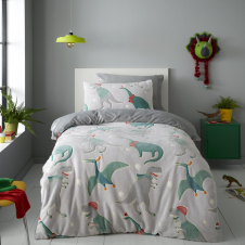 Teddy Glow In Dark Winter Dinos Duvet Set