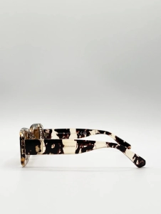 Tortoiseshell print square frame sunglasses