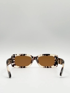 Tortoiseshell print square frame sunglasses