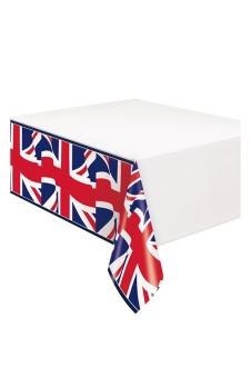 Wickedfun Union Jack Plastic Tablecover 54x108cm (Pack of 12)