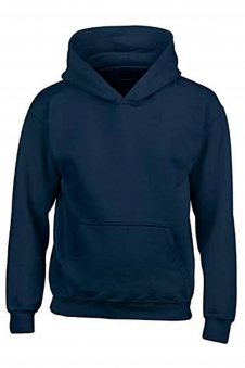 Unisex Girls Boys Hooded Sweat Shirt Tops Plain Hooded Jumpers UK Size 5 to 13 Years Navy