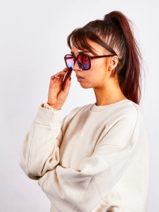 Vintage Style Oversized Sunglasses with Ombre Lenses in Multi