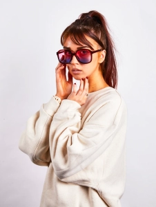 Vintage Style Oversized Sunglasses with Ombre Lenses in Multi
