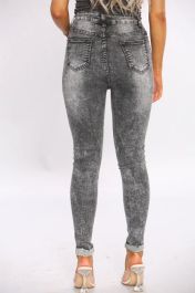 Washed Black High Waisted Jeans