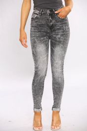 Washed Black High Waisted Jeans