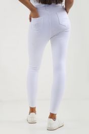 White Ladies High Waisted Ripped Jeans