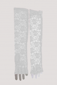 Wickedfun Fingerless White Long Lace Gloves