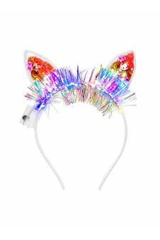 Wickedfun 12pc Assorted Fur Light Up Bunny Ears