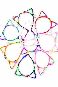 Wickedfun 12pc Assorted Wire Light Up Cat headband