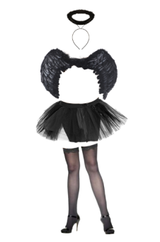 Wickedfun Adult Halloween Dark Angel 4 Pcs Set