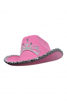 Wickedfun Adult Light Up Pink Cowboy Hat With Glitter Trim