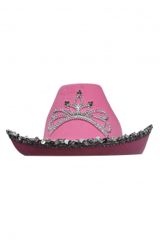 Wickedfun Adult Light Up Pink Cowboy Hat With Glitter Trim