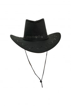 Wickedfun Black Leather Look Cowboy Hat