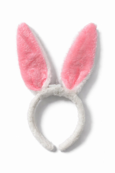 Wickedfun Fluffy Light up Bunny Ears White And Pink