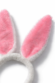 Wickedfun Fluffy Light up Bunny Ears White And Pink