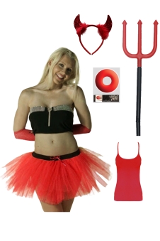 Wickedfun Ladies Devil theme 5 pcs Accessory Set