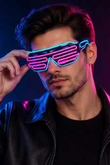 Wickedfun Neon LED Glasses – Flashing Light Up Party Eyewear