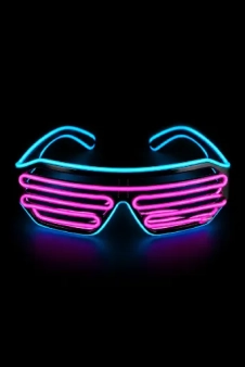Wickedfun Neon LED Glasses – Flashing Light Up Party Eyewear