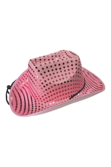 Wickedfun Pink Sequin Cowboy Hat