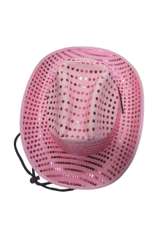 Wickedfun Pink Sequin Cowboy Hat