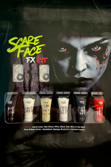 Wickedfun Scare Face Makeup Kit With Black Magic Daily Contact Lense
