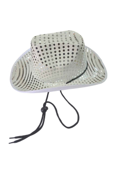 Wickedfun Silver Sequin Cowboy Hat