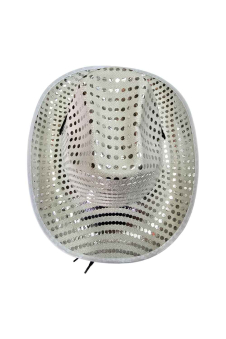 Wickedfun Silver Sequin Cowboy Hat